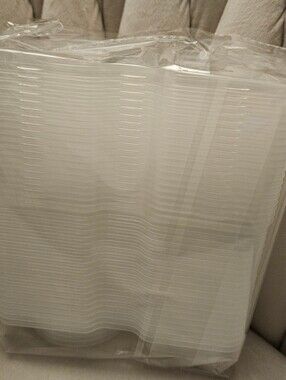20 Clear reusable snack Containers  2 compartments - Set New